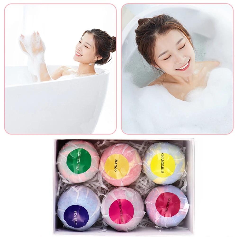 

Moisturizing Bath Bubble Bomb Ball Set Fragrance Relieve Stress Bath Salt Exfoliation Anti-fatigue Skin Care Products 1 Box