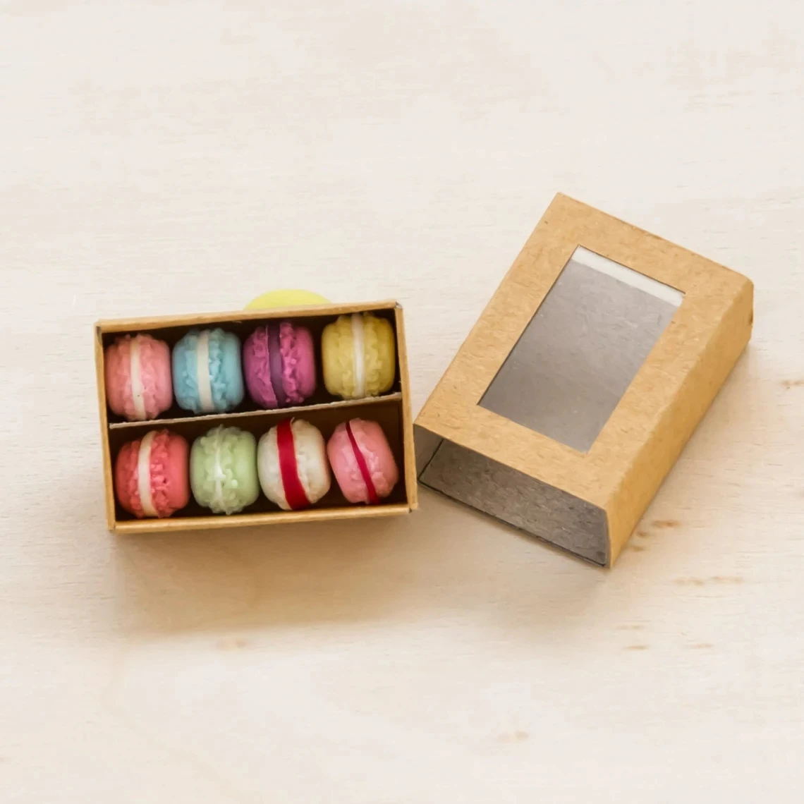 Масштаб 1/6 миниатюрный макарун для кукольного домика 8 шт. в коробке сладкий