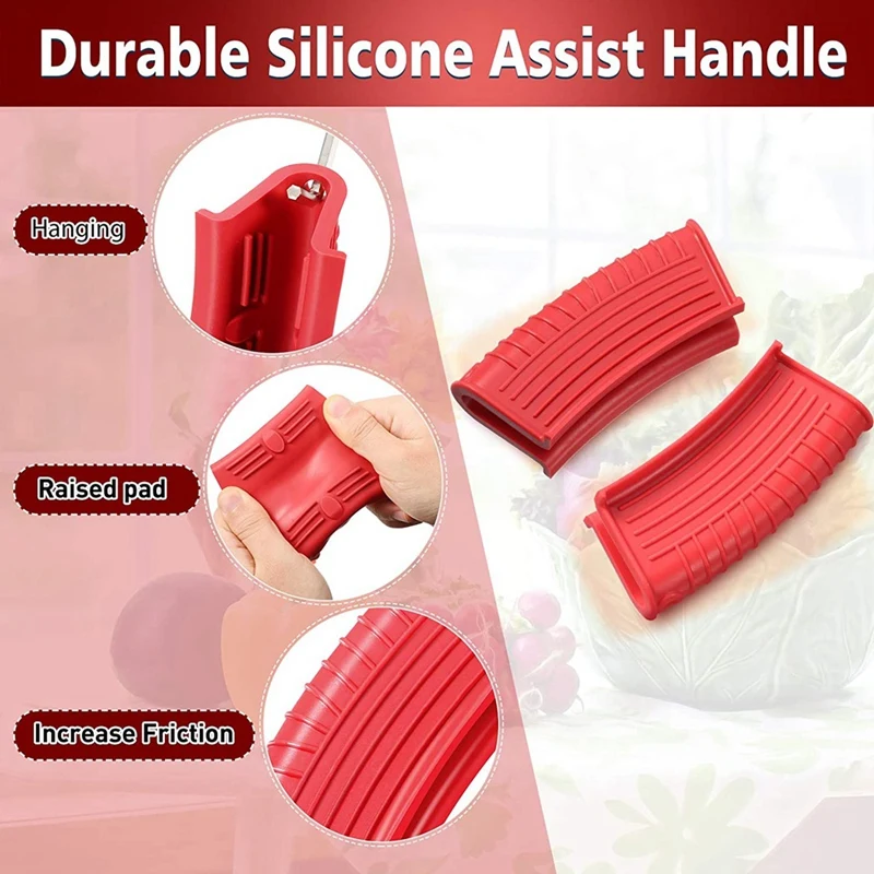 

Silicone Pot Handle Cover Heat Insulation Cover Heat-Resistant Pot Handle Non-Slip Anti-Scald Handle Cover, 4PCS