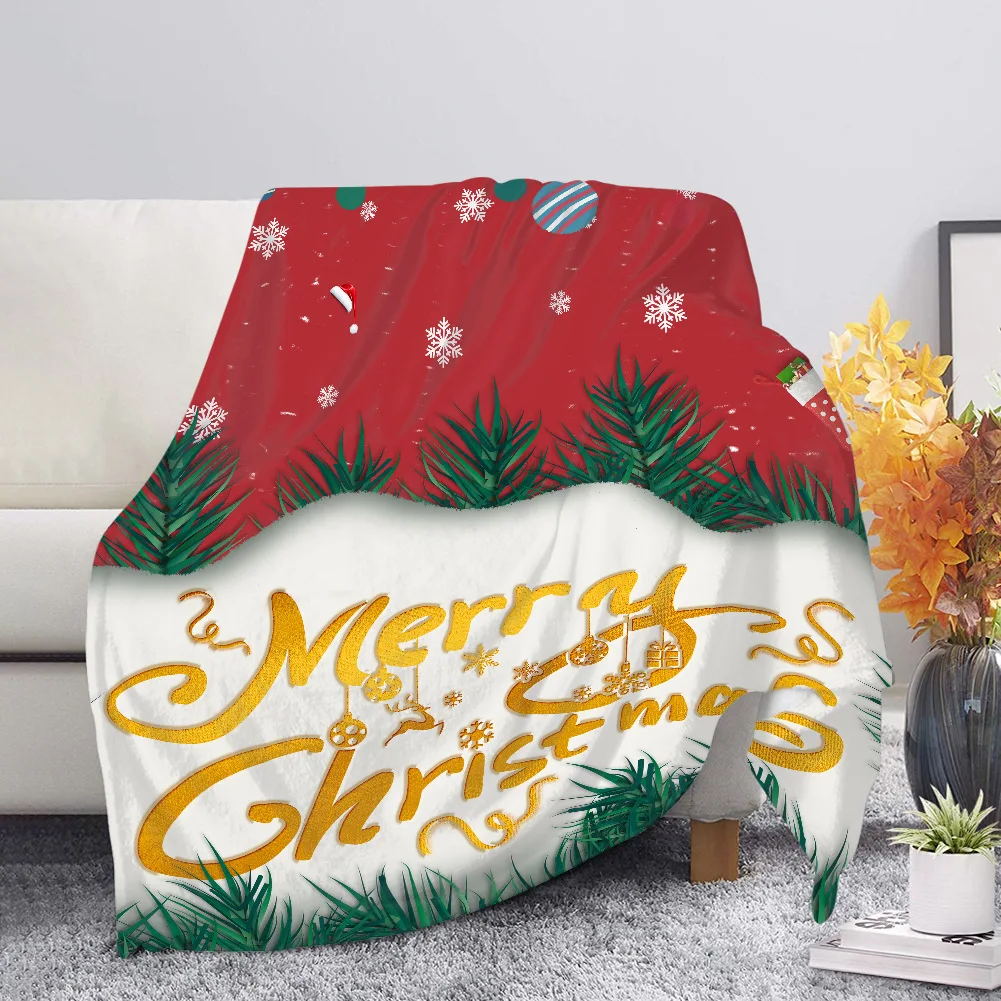 

Рождественское зимнее одеяло для кровати, Метательное одеяло с принтом Санта-Клауса, сохраняет тепло, клетка на диване, ворсовое одеяло для ...