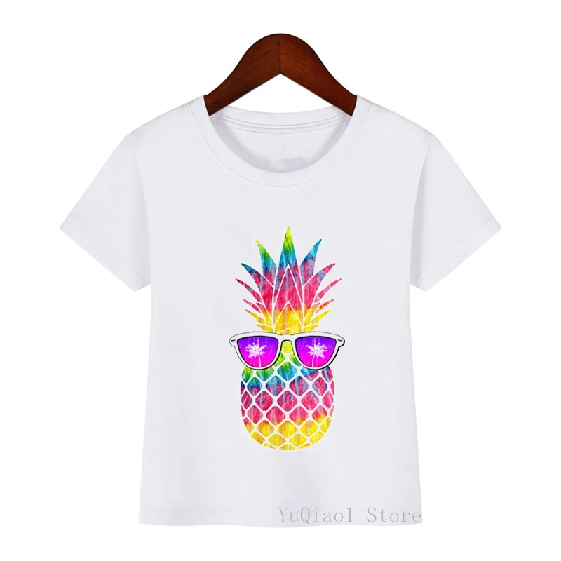 Футболка детская летняя с принтом ананасов фруктов и животных | Мать ребенок