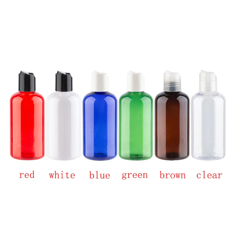 220ml Empty Clear White Green Brown green Plastic Bottles Refillable Travel With Disc Top Cap For Shampoo Toner | Красота и здоровье