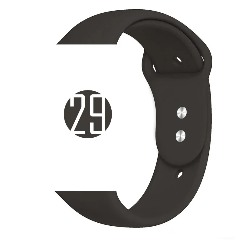 29 Cocoa Цветной мягкий силиконовый спортивный ремешок для Apple Watch Series 5 4 3 2 1 38 мм 42 мм резиновый ремешок для часов iWatch 5 4 40 мм 44 мм - Цвет ремешка: 29 Cocoa