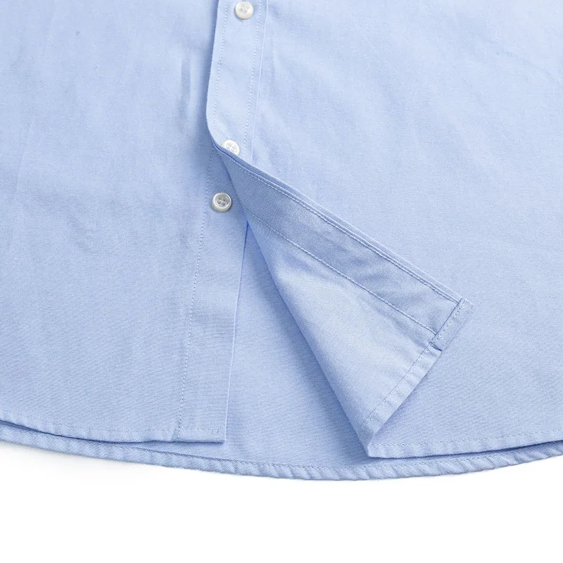 Мужская хлопковая рубашка повседневная однотонная приталенная с коротким