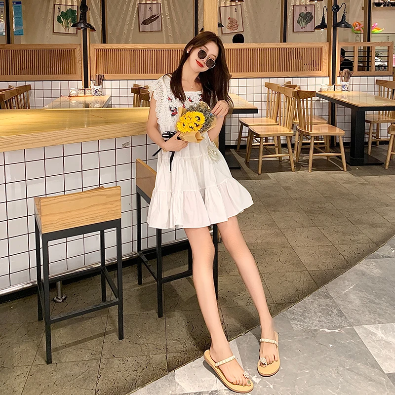 2020 Summer Princess Dress Sweet Petal Sleeve Floral Embroidered Lace Patchwork Maternity Chiffon Pregnancy Ruffles | Мать и ребенок