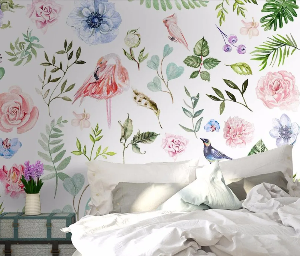 CJSIR пользовательские обои американские пасторальные растения цветы 3d гостиная