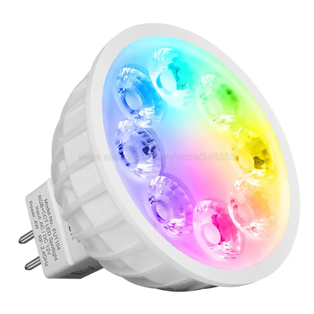 Miboxer FUT104 4 Вт RGB + CCT умный WiFi светодиодный светильник MR16 AC/DC12V 2 4G 4Zone дистанционное