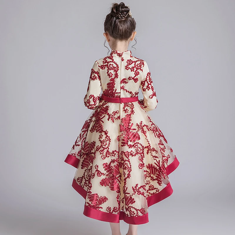 Платье для девочек на выпускной платье с цветочным узором свадебной