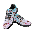 Женские кроссовки INSTANTARTS, дышащие, на плоской подошве, со шнуровкой, с рисунком из мультфильма, узор с изображением сиделки