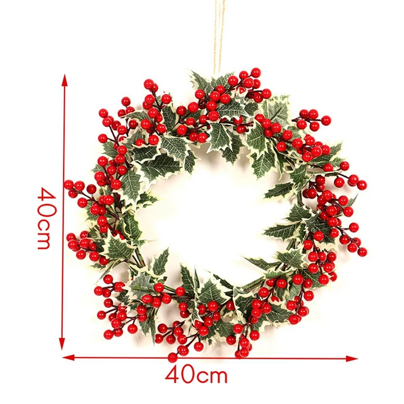 

Artificial Berry Decoration Wreath Garland Pendant Rattan Ring Door Wreath Christmas Decorations