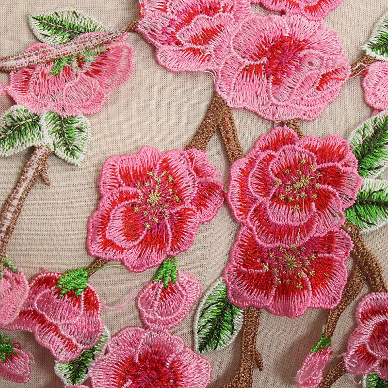 Воротник с цветочным рисунком сливы нашивка вышивка искусственный бюст для