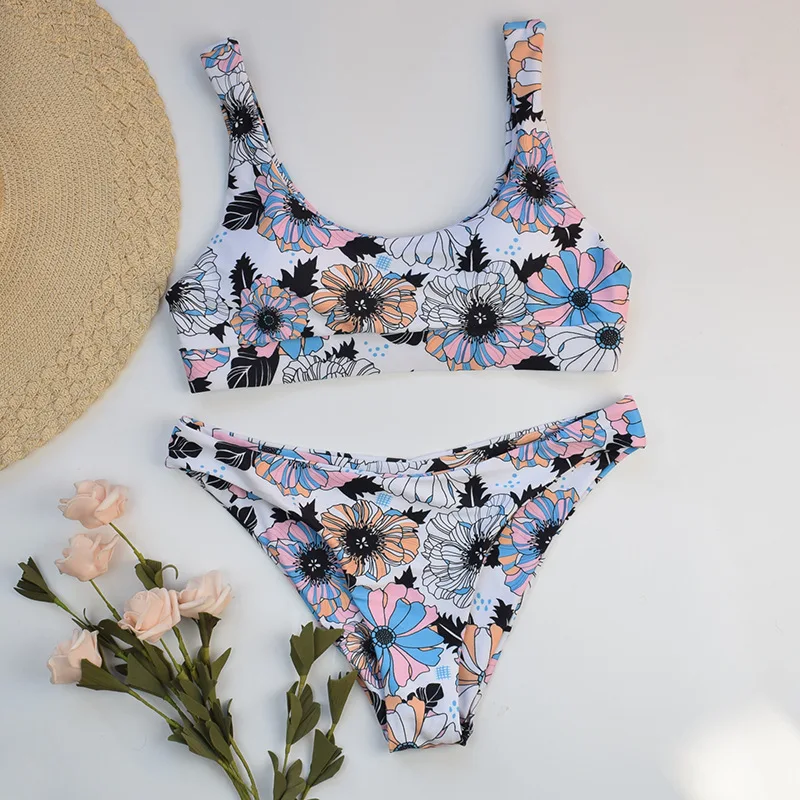 

Sexy Vest Type Brazilian Bikinis Women Floral Push Up Swimwear Female Two Piece Bathing Suit Leopard Beach Wear Swimsuit Biquini