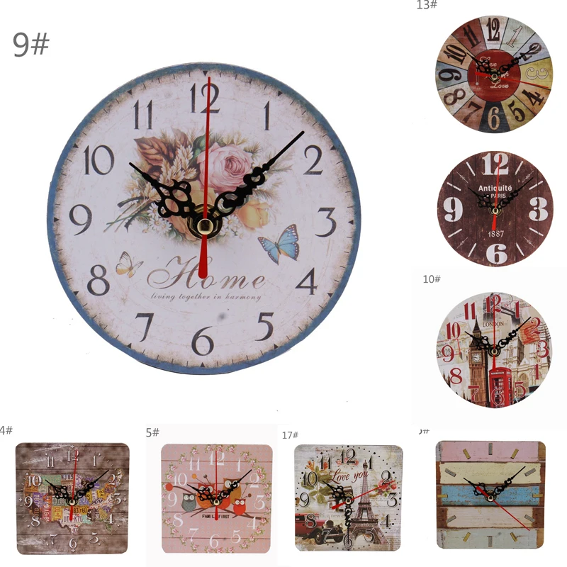 Винтажные деревянные настенные часы дизайнерские модные бесшумные для