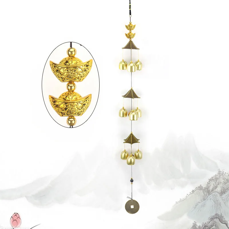 

3-Layer Retro Alloy Bronze Wind Chime Copper Bell Home Decoration Handmade Crafts Car Pendant Windows Ventage Trees Decor