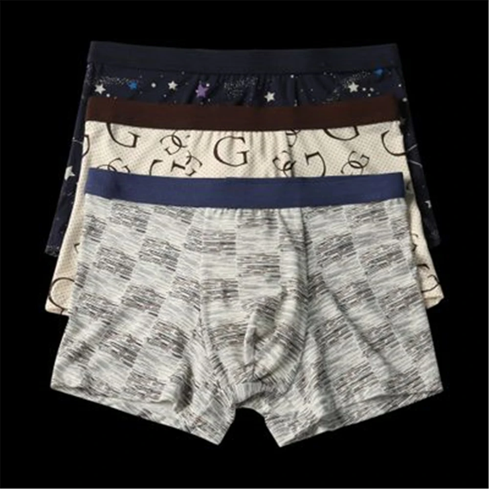 Мужское нижнее белье со средней талией дышащие u выпуклые трусы боксеры с принтом