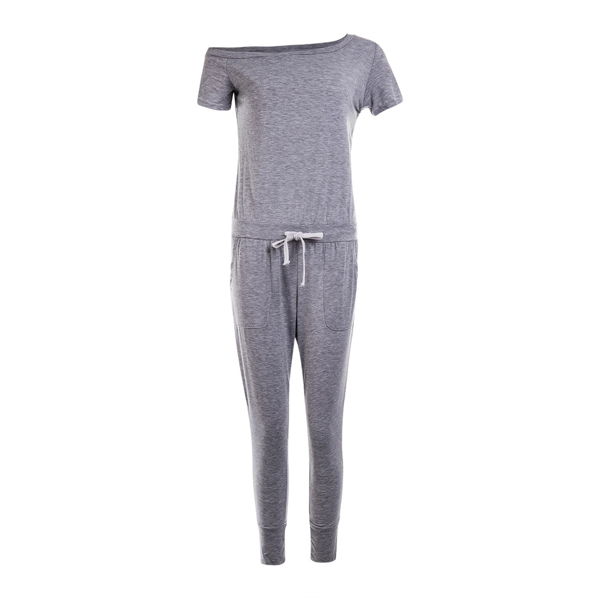 Женский Повседневный однотонный комбинезон с короткими рукавами брюки костюм