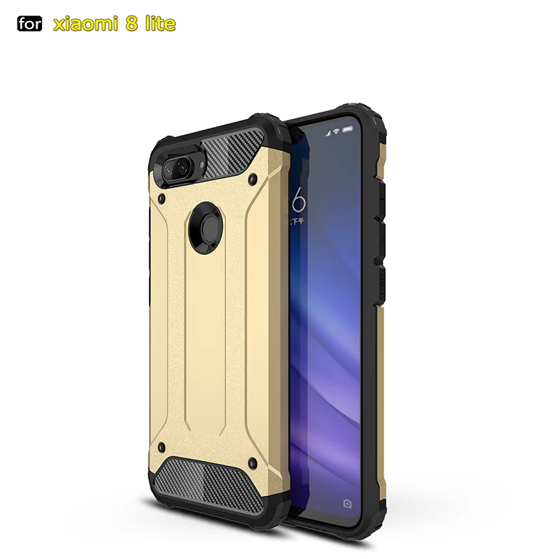 Двойной слой PC + TPU Гибридный Защитный Тонкий чехол для Xiaomi 8 Lite точные отверстия