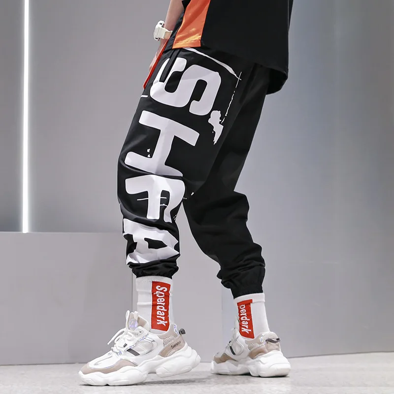 Streetwear Men's Pants Harajuku Fashion Joggers Trousers Cargo Pants Elastic Waist Cargo Pants Men Casual Hip Hop Sweatpants Men