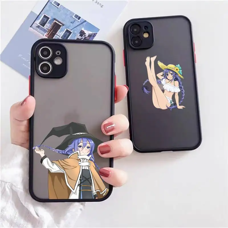 

Mushoku Tensei Isekai Ittara Honki Dasu Phone Case For iphone 13 12 11 xr xs x 7 8 pro max Light black Soft TPU Silicone Clear