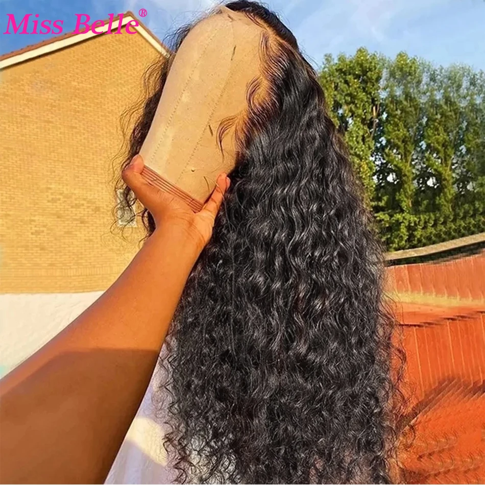 13x4 Deep Wave Lace Frontal Wig Curly Human Hair Wigs For Black Women 30 inch Brazilian Transparent Lace Front Human Hair Wigs