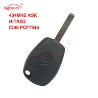 kigoauto remote car key 2 button 433mhz va6 blade pcf7946 ask for renault master clio twingo modus kangoo key