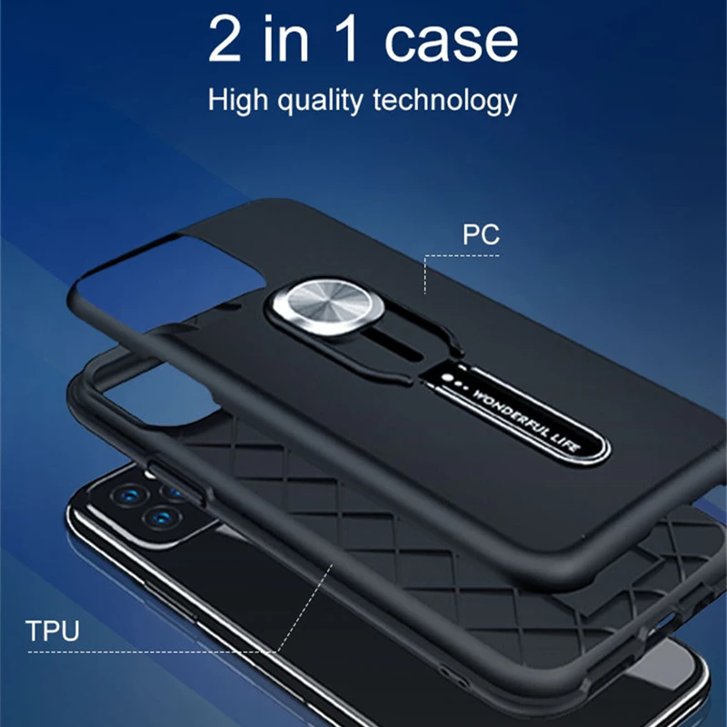 Чехол с магнитным кольцом для Iphone 11 Pro Max 7 8 6 6S Plus X XS MAX XR защита от падения Чехол для мобильного телефона Fundas
