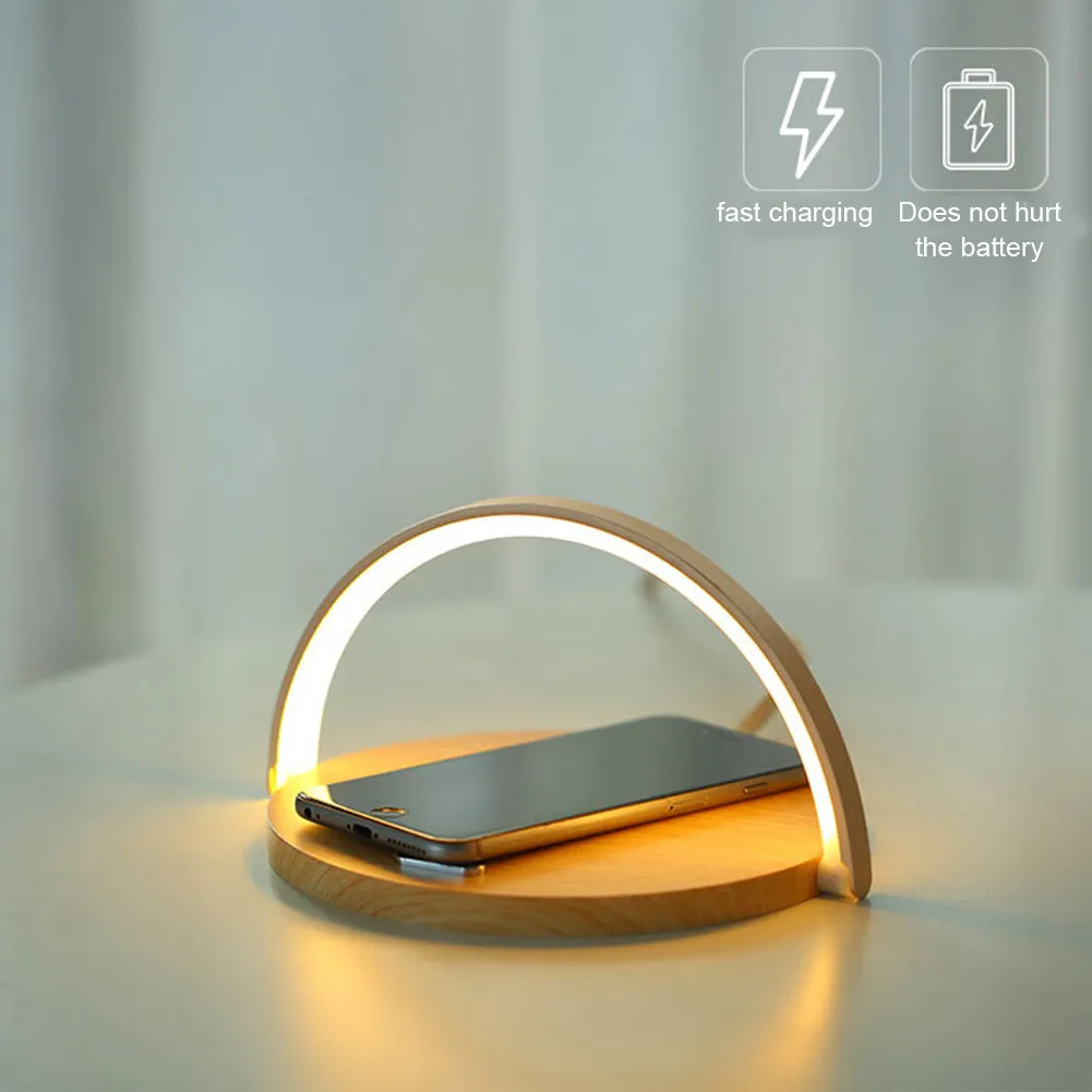 2019 Hot LED Desk Lamp with Qi Fast Wireless Charger USB Chargeable Table Bedside Light Portable L9 #2 | Лампы и освещение
