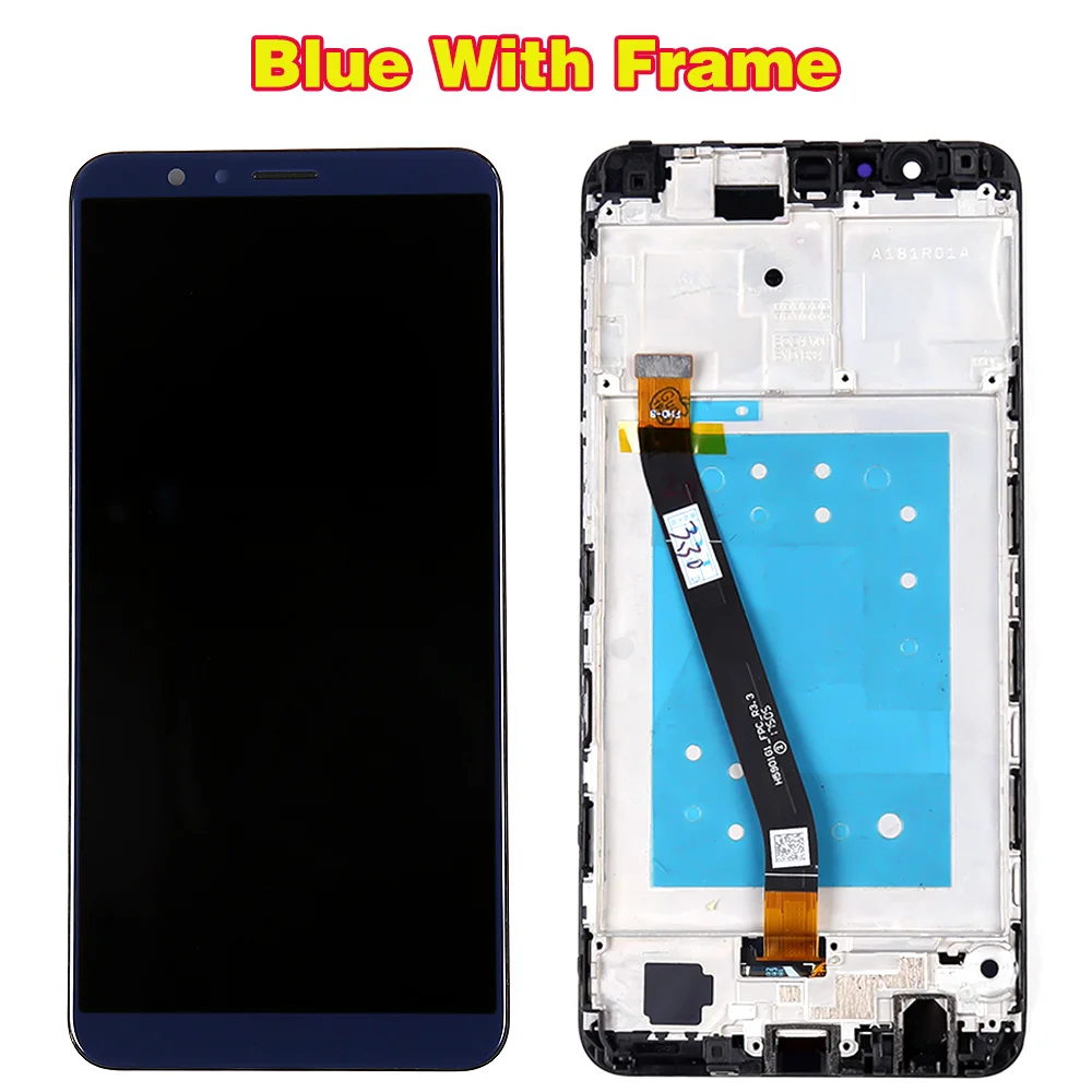 AAA quality LCD Display For Huawei Honor 7X 5.93 inch Touch Screen Digitizer Assembly 2160*1080 BND-L21 Frame with Free Tools - Цвет: Blue with Frame