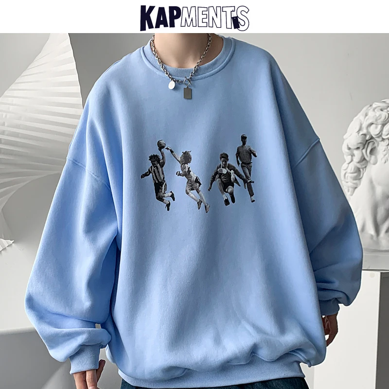 

KAPMENTS Men Sweat Harajuku Streetwear Hoodies 2021 Mens Korean Fashion Baggy Y2k Sweatshirts Male Y2k Vintage Kpop Sweatshirts