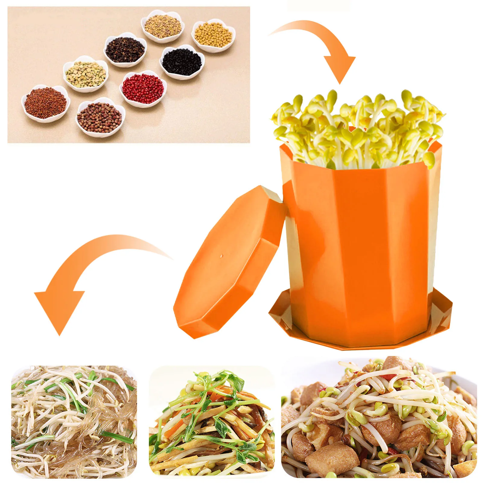 Баночка для выращивания бобов пластиковый сетчатый фильтр семян баночка