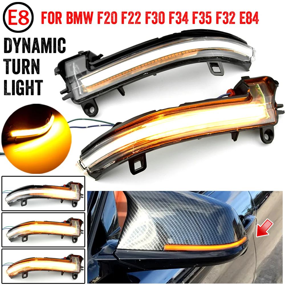 Indicatore specchio laterale lampeggiante dinamico LED segnale luminoso per BMW 1 2 3 4 serie X1 F20 F21 F22 F23 F30 F31 F34 F32 E84