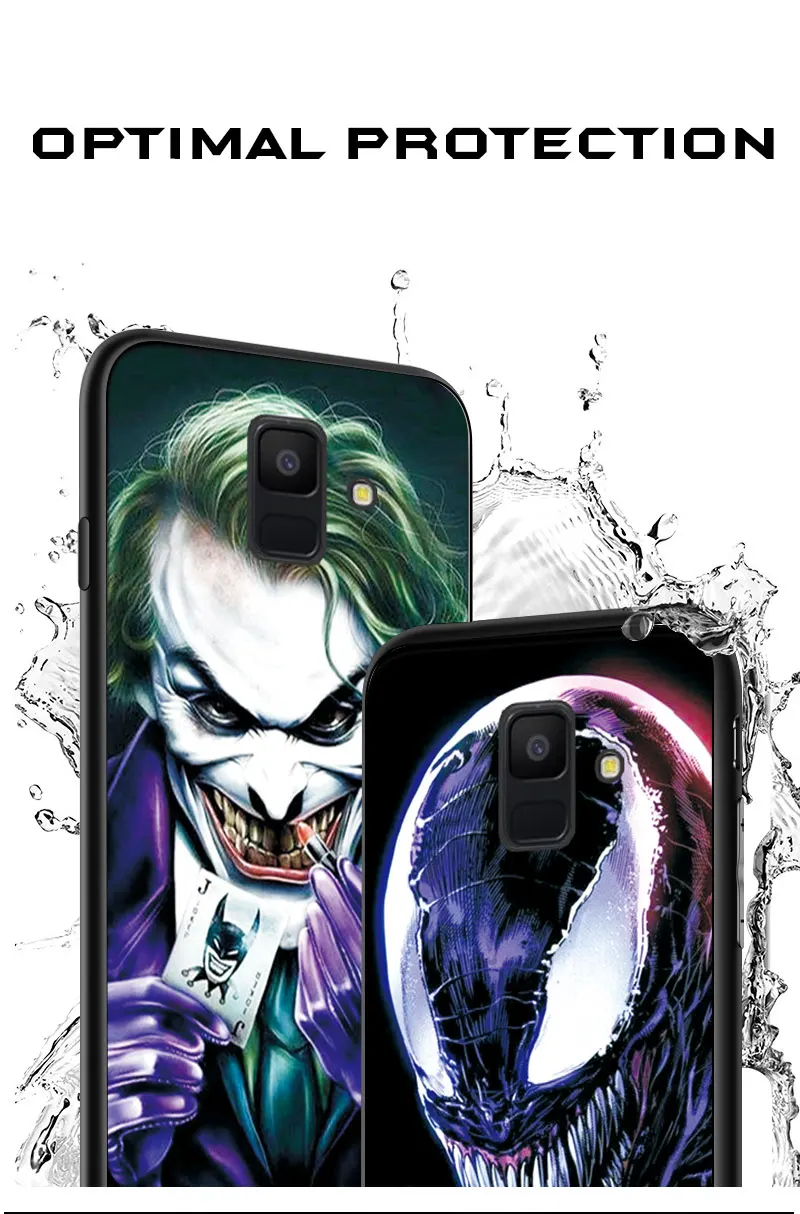 Для samsung Galaxy A6 plus чехол-накладка A8 plus Venom Joker черный чехол ТПУ для samsung A9 A7 A750 Железный человек бампер