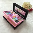 Набор для макияжа, 28 цветов, стойкая пудра, мерцающие тени для век, пигментная палитра, блеск для губ, румяна, набор косметики