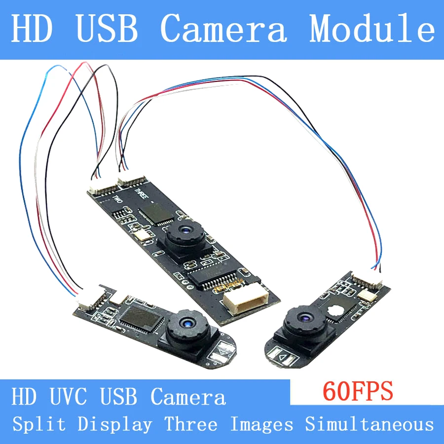 Промышленный Мини HD UVC Plug Play Разделенный экран три изображения одновременно 60FPS USB