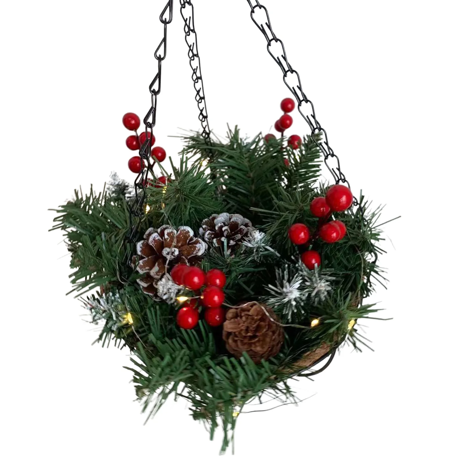 

Предварительно подсвеченные искусственные рождественские подвесные корзины со светодиодной гирляндой рождественские подвесные корзины ...