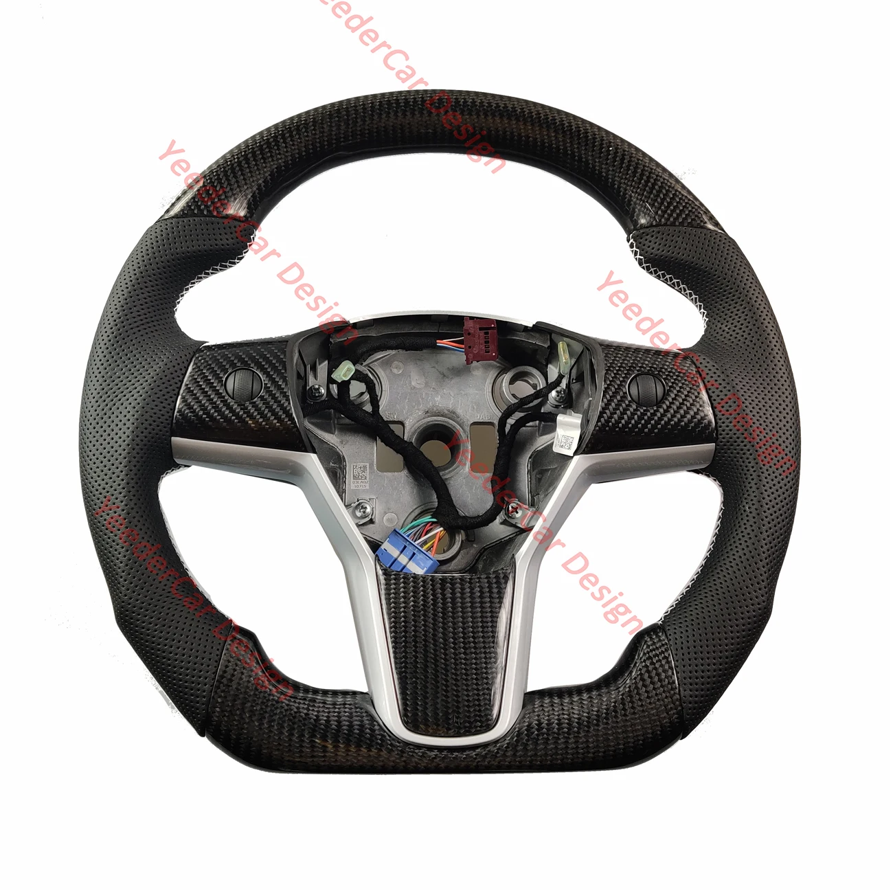 

OEM Cuatomized Carbon Fiber Steering Wheel Alcantara Leather Replacement For Tesla 2017 2018 2019 2020 Model Y Model 3