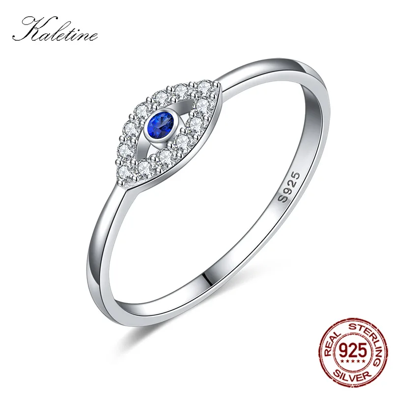 Kaletine, 925 пробы, серебряное, сглаза, кольца для женщин, на удачу, голубой камень, CZ, роскошный бренд, кольцо, Турция, свадебные украшения, KLTR156