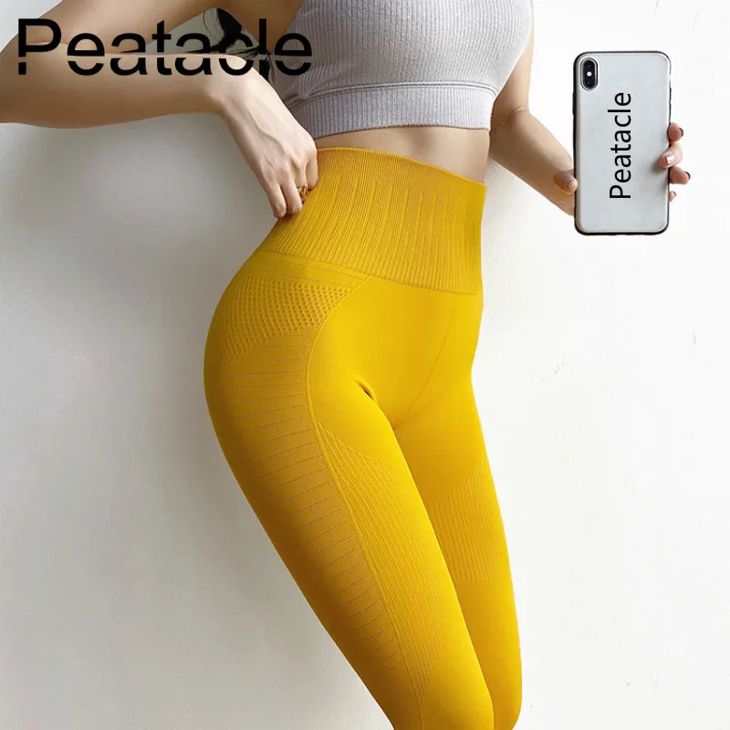Peatacle штаны для фитнеса женщин энергии бесшовные тренировки спорта с высокой