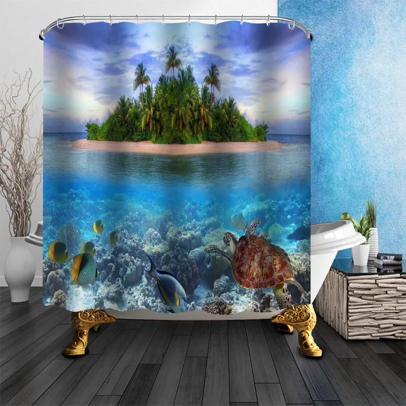 

Nice Sea Landscape Sunrise Shower Curtains For Bathroom Curtain Decor 180x180cm Waterproof Mildew Proof Fabric Shower Curtain