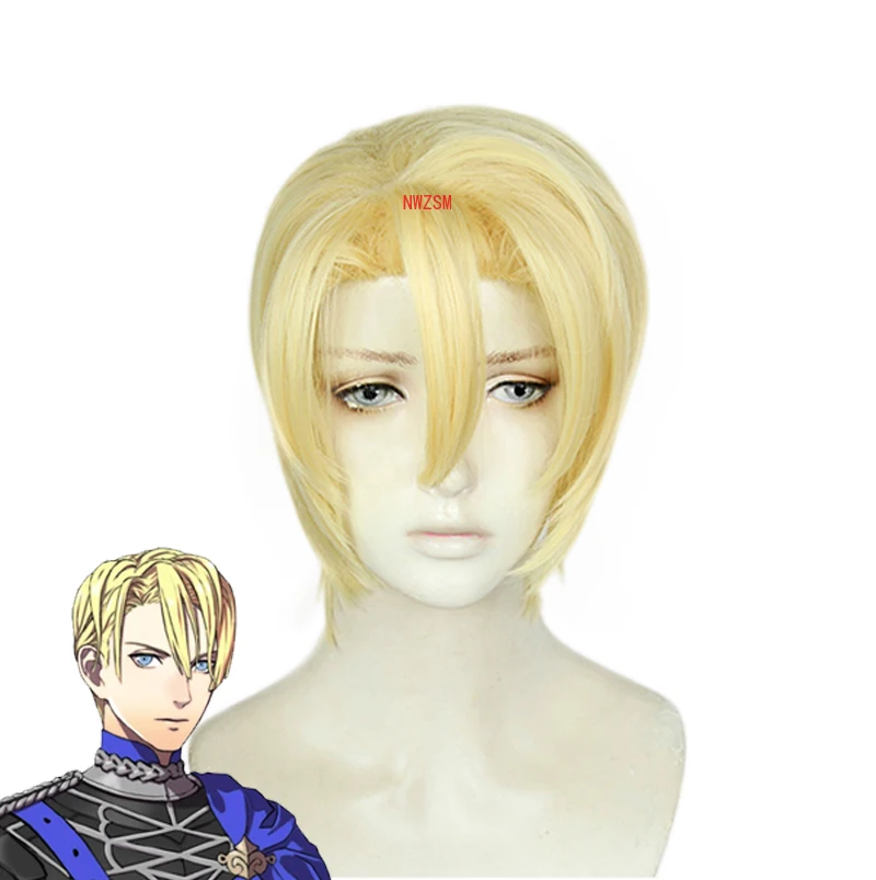 

Fire Emblem: ThreeHouses Dimitri Alexandre Bladud Short Wig Cosplay Costume Heat Resistant Synthetic Hair Men Women Part+Wig Cap