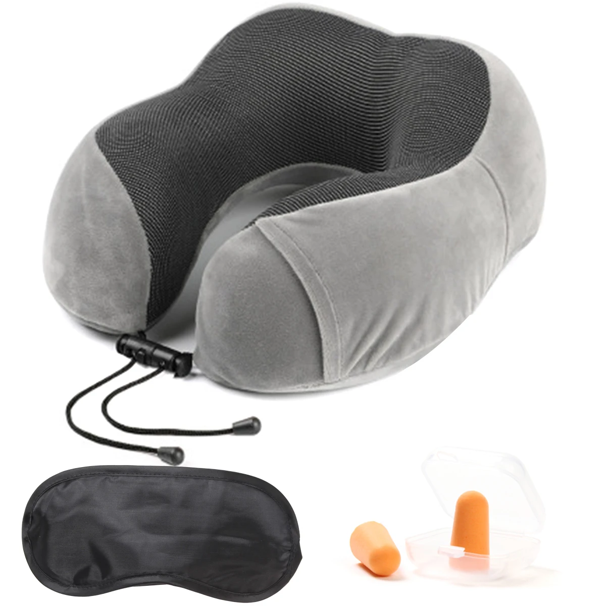 Портативная подушка для шеи U образной формы с ушками ушей складная воздушная из