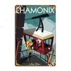Металлический плакат Chamonix знаки бляшки Фреска для клувечерние печать жестяные плакаты