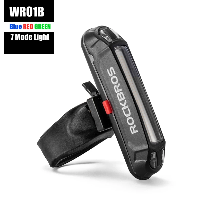 WR01B ROCKBROS велосипедный задний светильник, велосипедный USB Перезаряжаемый Подседельный штырь, вилка, светильник MTB Rode Bicycle, супер яркий светодиодный красный задний светильник, светильник-вспышка - Цвет: WR01B