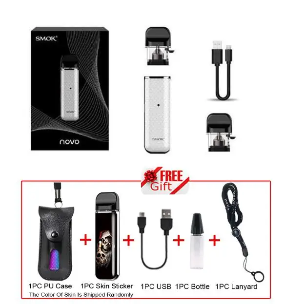 NOVO 1 White Набор SMOK Novo 2 SMOK Pod, электронная сигарета, стартер, ручка с аккумулятором 800 мАч, 2 мл, катушка VS NORD - Цвет: NOVO 1 White