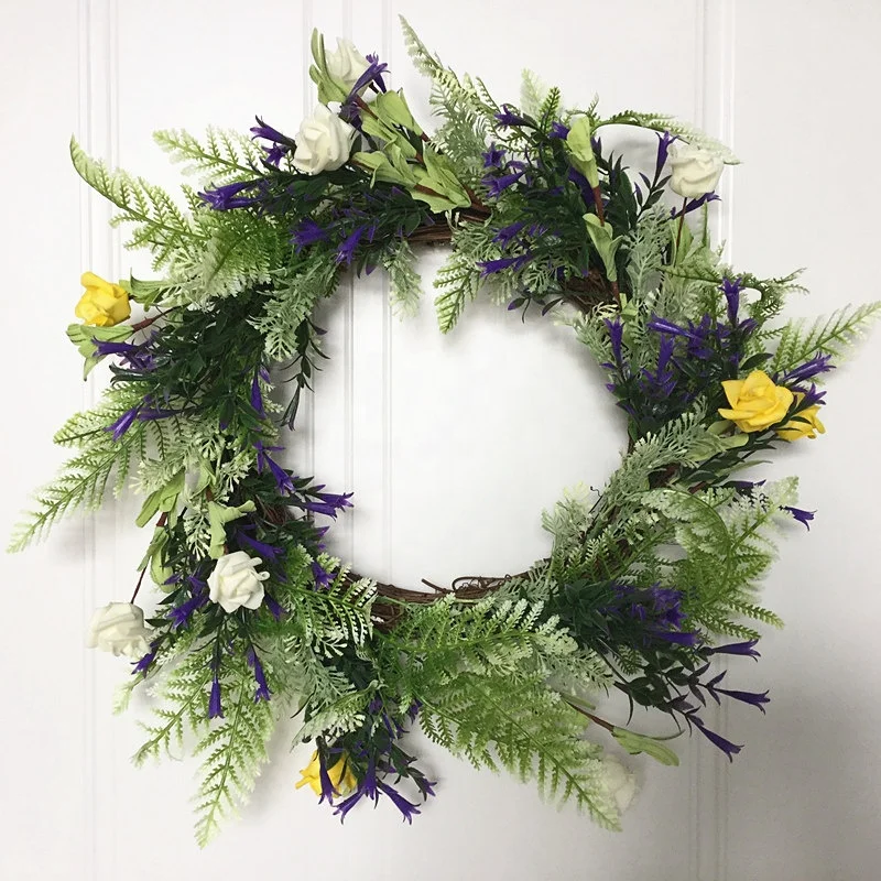 Искусственный венок 18 дюймов вечнозеленый новая мода для дома сада двери стены