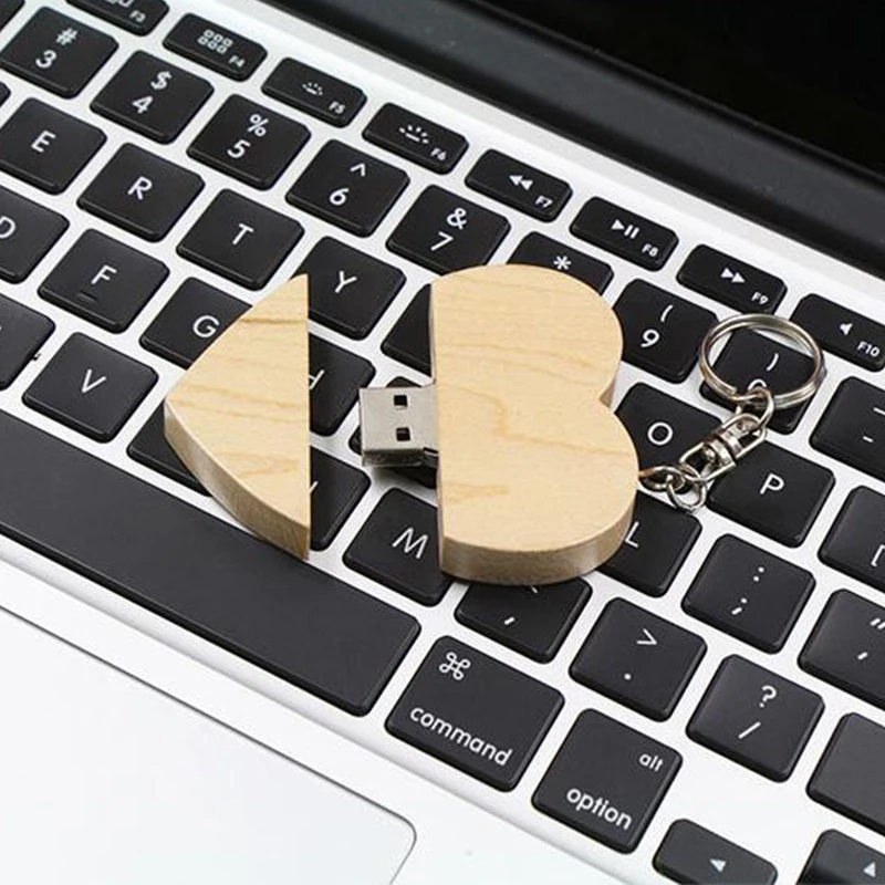 USB флешка 128 ГБ деревянный usb накопитель в форме сердца 4 8 16 32 64 ГБ|USB