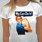 Винтажная футболка с коротким рукавом FM Rosie We Can Do It Geek, женская футболка Fraley ROSIE THE RIVETER Feminism, Прямая поставка