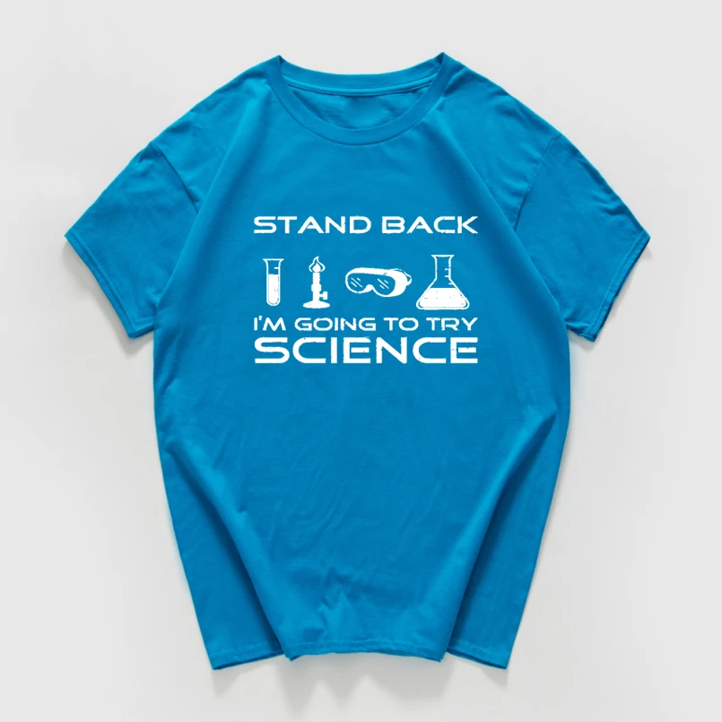 Stand back i am'm to try science забавная Футболка мужская хип-хоп хипстерская уличная футболка homme мужская одежда harajuku Топ