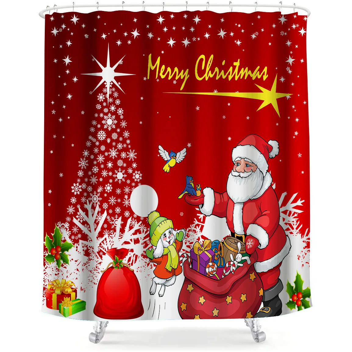 

Shower Curtains Waterproof Christmas Shower Curtain Decor for Bathroom