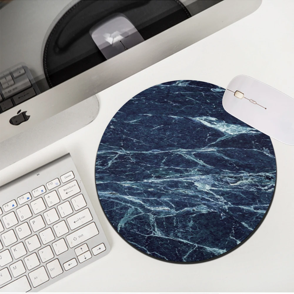 20x20cm Mouse Pad Round Texture Pattern Custom Game Non-slip Space Marble Computer Small Desk Mat Cute | Компьютеры и офис